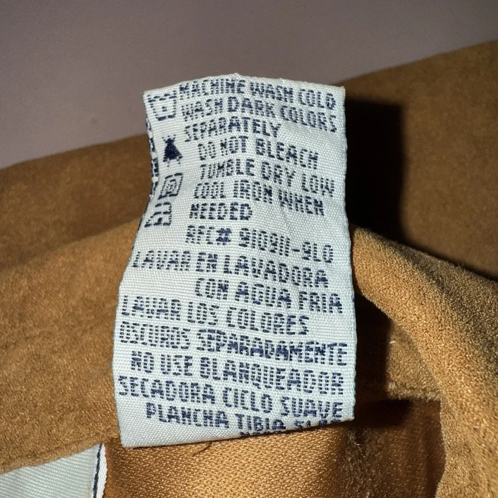 White Stag Faux‎ Suede Shirt Jacket Women's M Brown Button Front Lined Shacket - Picture 10 of 16
